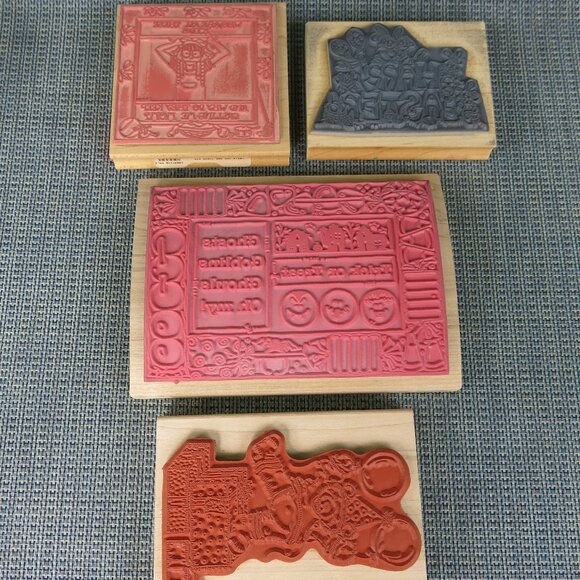 Vintage Easter Thanksgiving Happy Birthday Mother Kids Rubber Stamps Mixed Lot - Picture 4 of 8